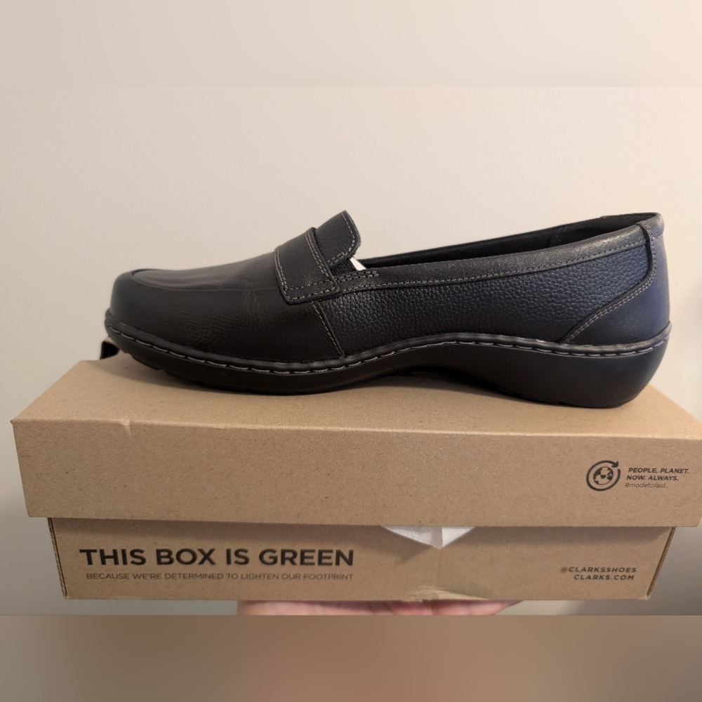 Clarks Black Leather Loafers